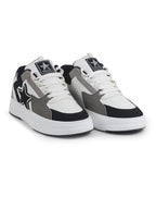 men white colorblocked mid top breathable lace-up sneaker shoes|memory cushion casual shoes|chunky streetwear fashion sneakers