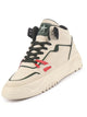 Men Beige Colorblocked High Top Feather Lite Lace Up Sneakers|High Ankle Sneaker Shoes|Chunky Lace Up Casual Shoes
