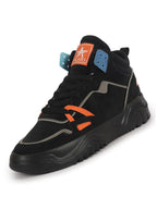 men black colorblocked high top feather lite lace up sneakers