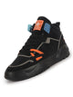 Men Black Colorblocked High Top Feather Lite Lace Up Sneakers|High Ankle Sneaker Shoes|Chunky Lace Up Casual Shoes