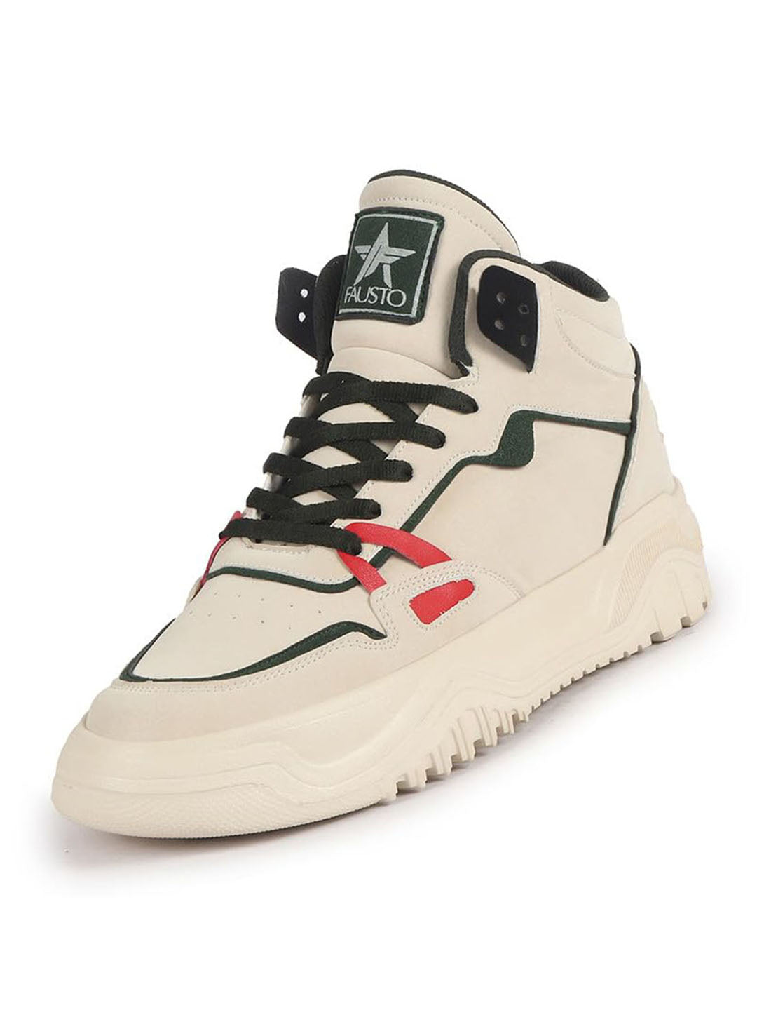 men green colorblocked high top feather lite lace up sneakers