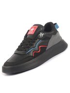 men black low top lightweight classic lace-up sneaker shoes