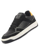 Men Black Colorblocked Low Ankle Contrast Sole Lace Up Sneakers|Classic Combine Style Sneaker Shoes|Lace Up Casual Shoes