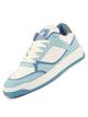 Men Blue Colorblocked Low Ankle Contrast Sole Lace Up Sneakers|Classic Combine Style Sneaker Shoes|Lace Up Casual Shoes