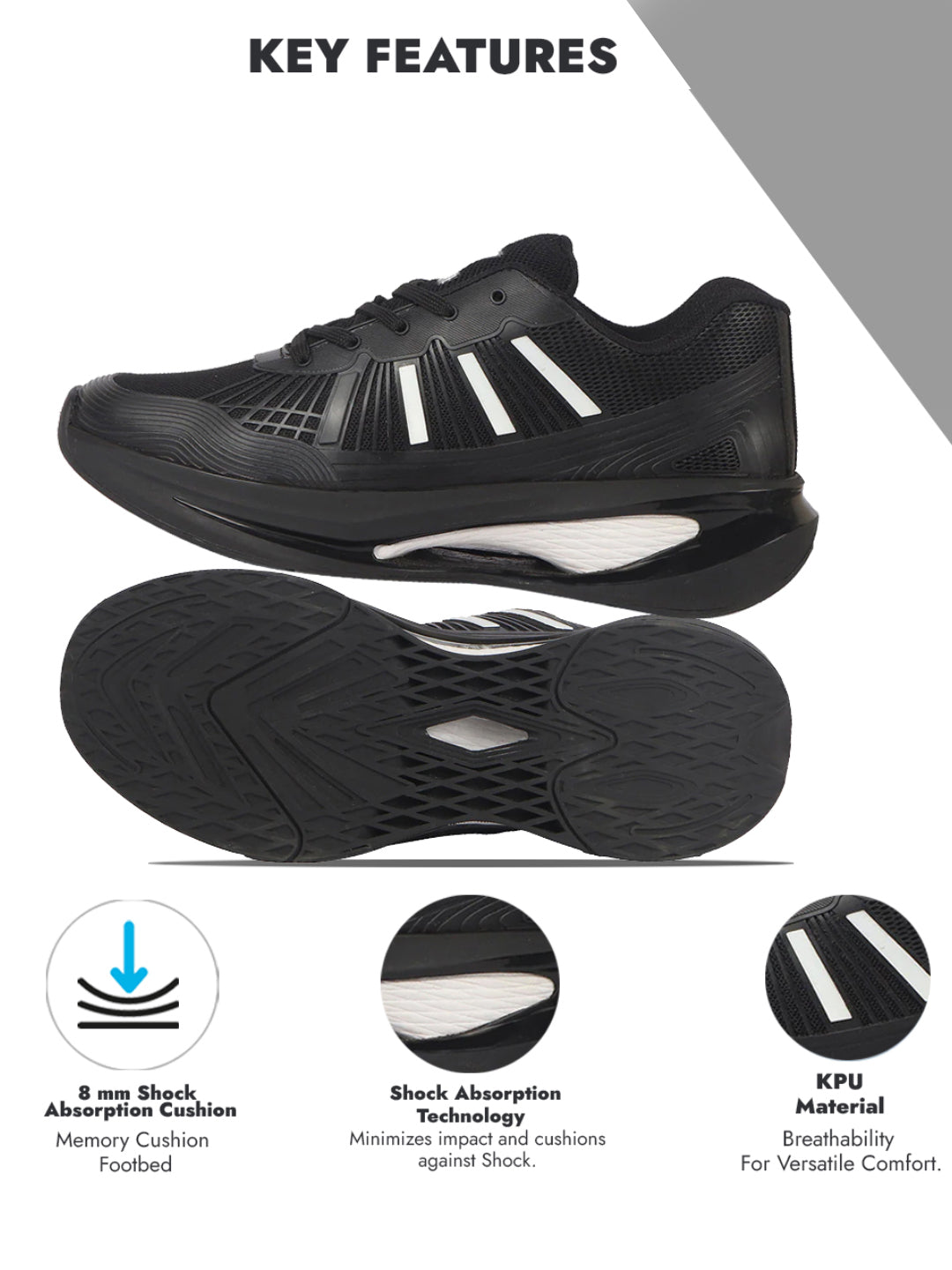 men black breathable sport shoes