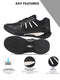 Men Black Breathable Sport Shoes|KPU Upper and Anti-Skid Bounce Back Phylon Sole|Athleisure Running Shoes|Lace Up Walking Shoes|Gym Shoes