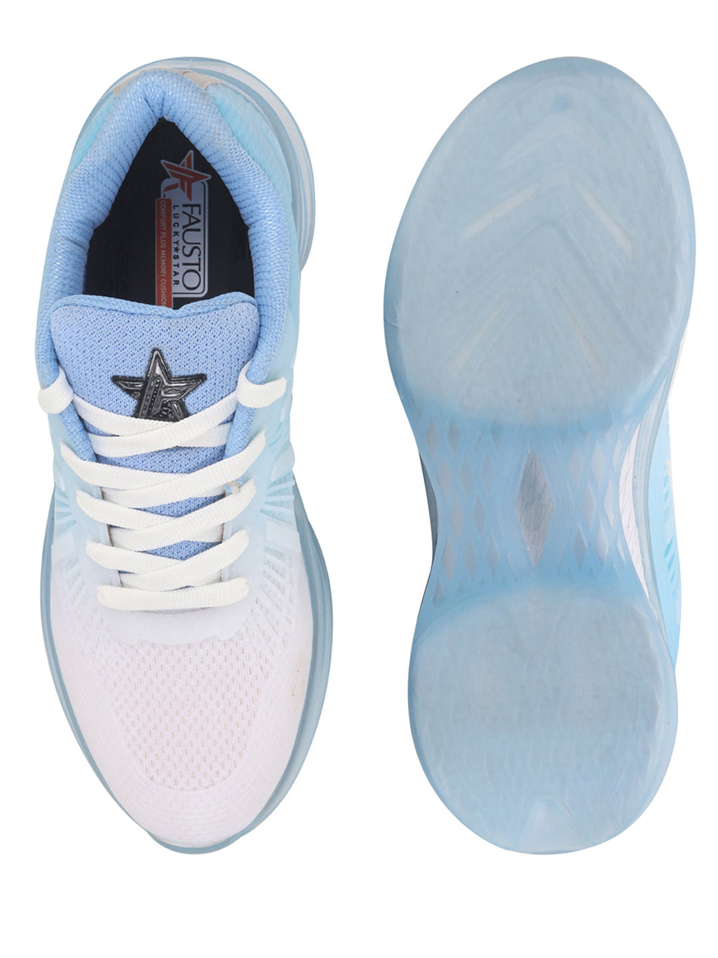 Shop FAUSTO Men Sky Blue Breathable Sport Shoes