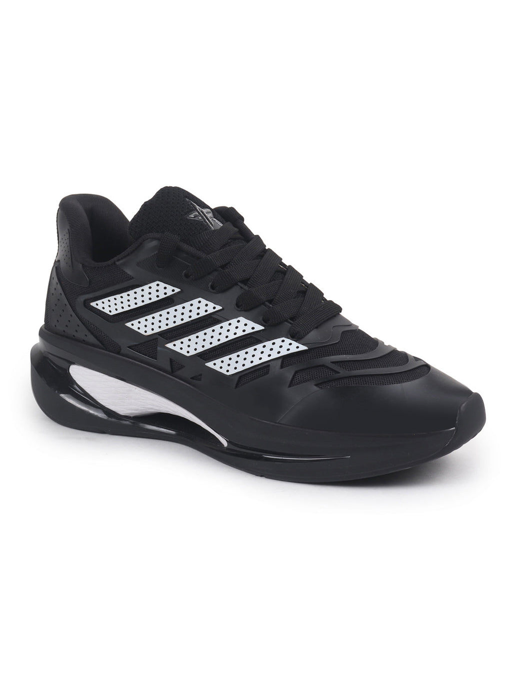 Shop FAUSTO Men Black Breathable Sport Shoes|Memory Cushion And Anti-Skid Bounce Back Phylon Sole|Athleisure Running Shoes|Lace Up Walking Shoes|Gym Shoes Online.