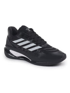 Shop FAUSTO Men Black Breathable Sport Shoes|Memory Cushion And Anti-Skid Bounce Back Phylon Sole|Athleisure Running Shoes|Lace Up Walking Shoes|Gym Shoes Online.