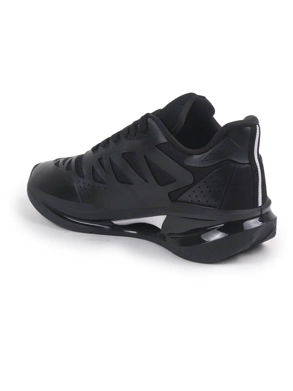 Shop FAUSTO Men Black Breathable Sport Shoes|Memory Cushion And Anti-Skid Bounce Back Phylon Sole|Athleisure Running Shoes|Lace Up Walking Shoes|Gym Shoes Online.