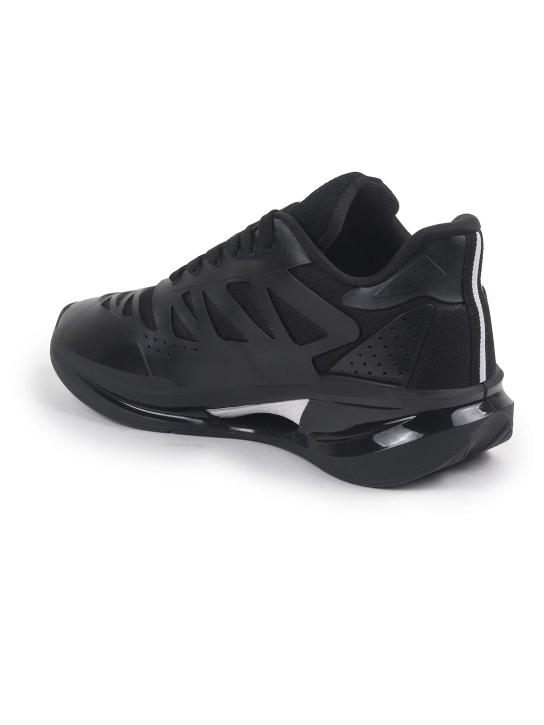 Shop FAUSTO Men Black Breathable Sport Shoes|Memory Cushion And Anti-Skid Bounce Back Phylon Sole|Athleisure Running Shoes|Lace Up Walking Shoes|Gym Shoes Online.