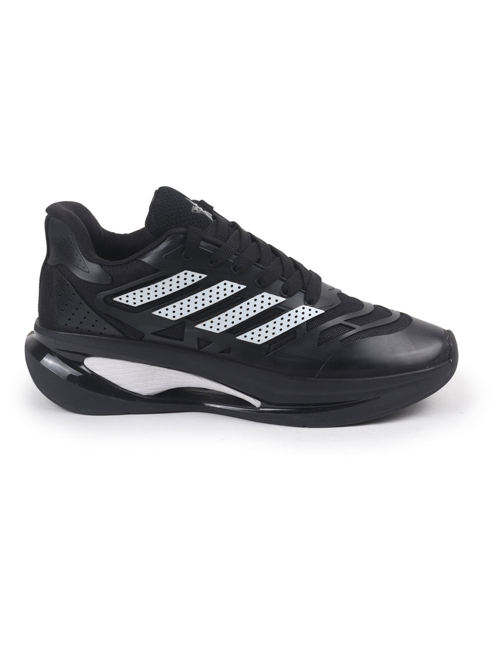 Shop FAUSTO Men Black Breathable Sport Shoes|Memory Cushion And Anti-Skid Bounce Back Phylon Sole|Athleisure Running Shoes|Lace Up Walking Shoes|Gym Shoes Online.
