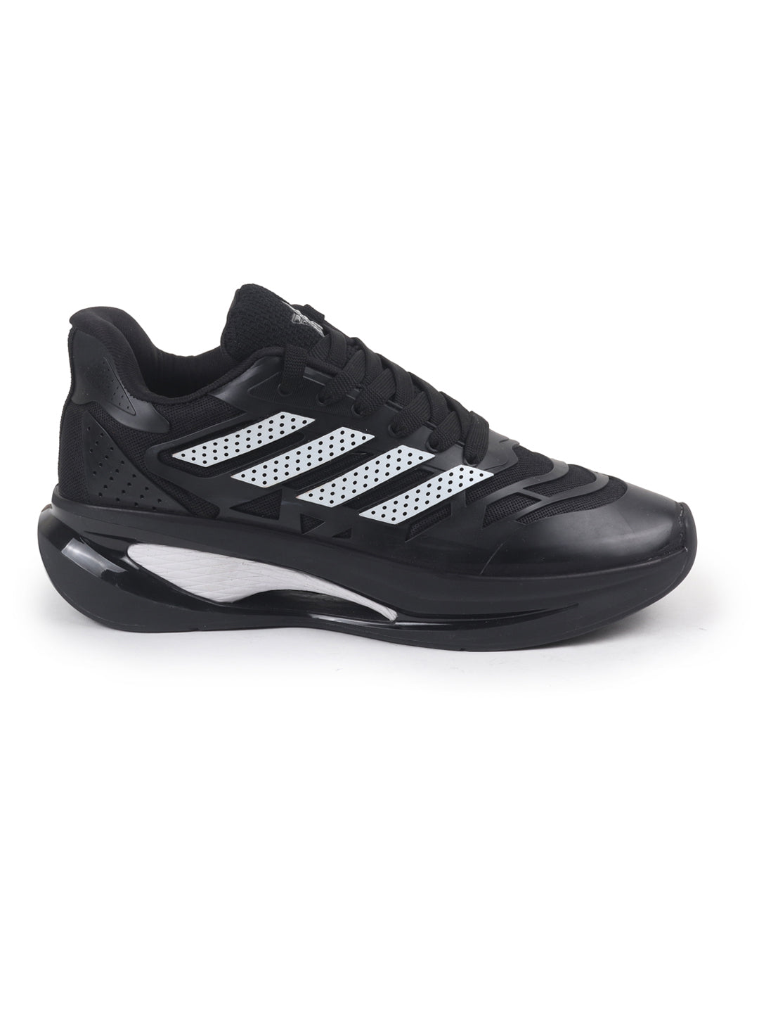 Shop FAUSTO Men Black Breathable Sport Shoes|Memory Cushion And Anti-Skid Bounce Back Phylon Sole|Athleisure Running Shoes|Lace Up Walking Shoes|Gym Shoes Online.