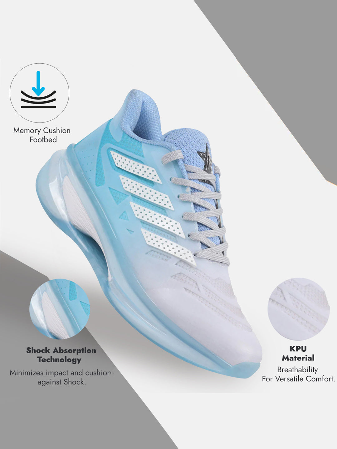 fausto men sky blue breathable sport shoes