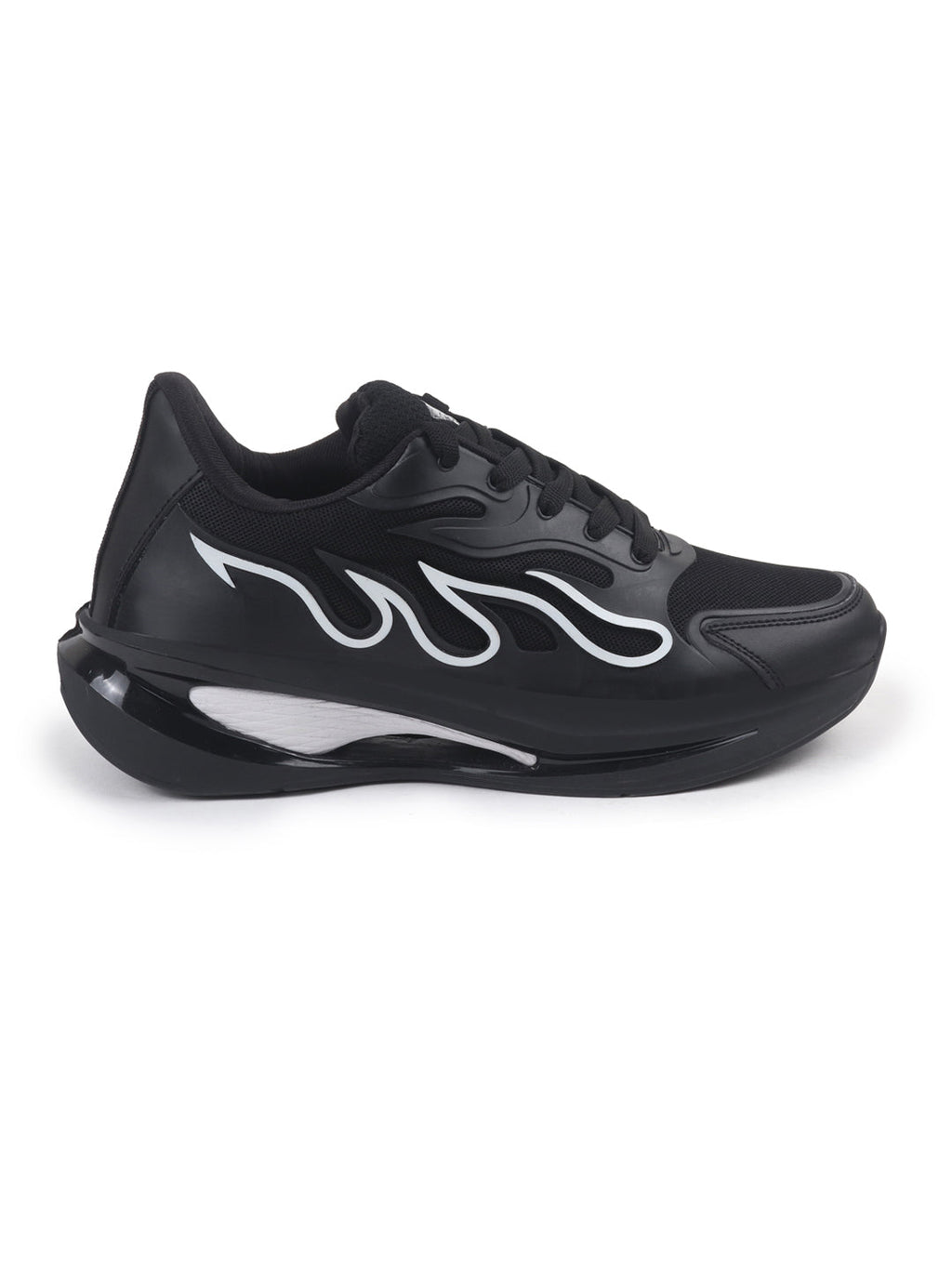 Shop FAUSTO Men Black Athleisure Sneakers|Memory Cushion And Anti-Skid Bounce Back Phylon Sole|All Day Comfortable Walking Shoes|Gym And Training Shoes Online.