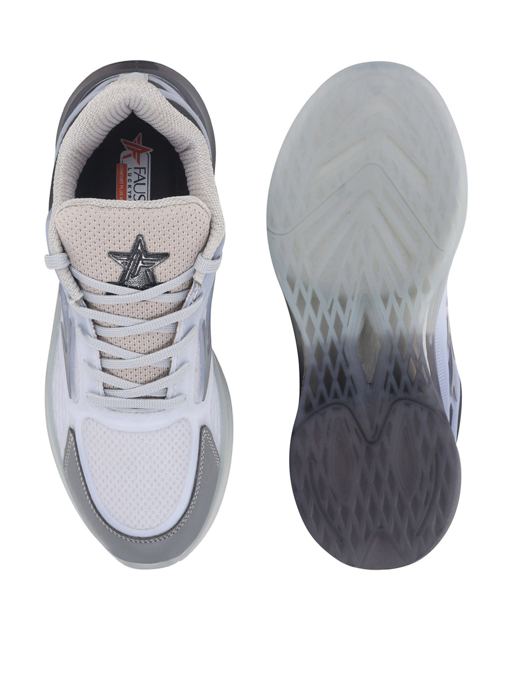 Shop FAUSTO Men Grey Sports Running Sneakers|Memory Cushion And Anti-Skid Bounce Back Phylon Sole|All Day Comfortable Walking Shoes|Gym And Training Shoes Online.