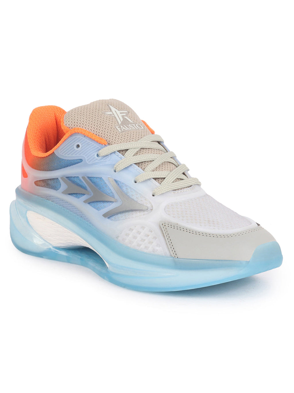 Shop FAUSTO Men Orange Sports Running Sneakers