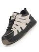 Men Cream/Black Colorblocked Lace Up Sneakers| Sports Running Shoes|Anti-Skid Phylon Sole|Lace-Up Athleisure Shoes|Walking Shoes