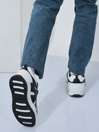Men White Colorblocked Lace Up Sneakers| Sports Running Shoes|Anti-Skid Phylon Sole|Lace-Up Athleisure Shoes|Walking Shoes