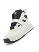 Men White High Ankle Casual Chunky Lace Up Sneakers With Hook And Loop Closure Strap|Rubber Outsole High Top Basketball Shoes