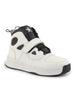 Men White High Ankle Casual Chunky Lace Up Sneakers With Hook And Loop Closure Strap|Rubber Outsole High Top Basketball Shoes
