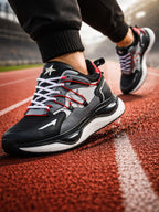 Men Black Athleisure Breathable Running Sneakers | Sports Gym Walking Jogging Shoes With Bounce Back Sole | Memory Cushioned Insole