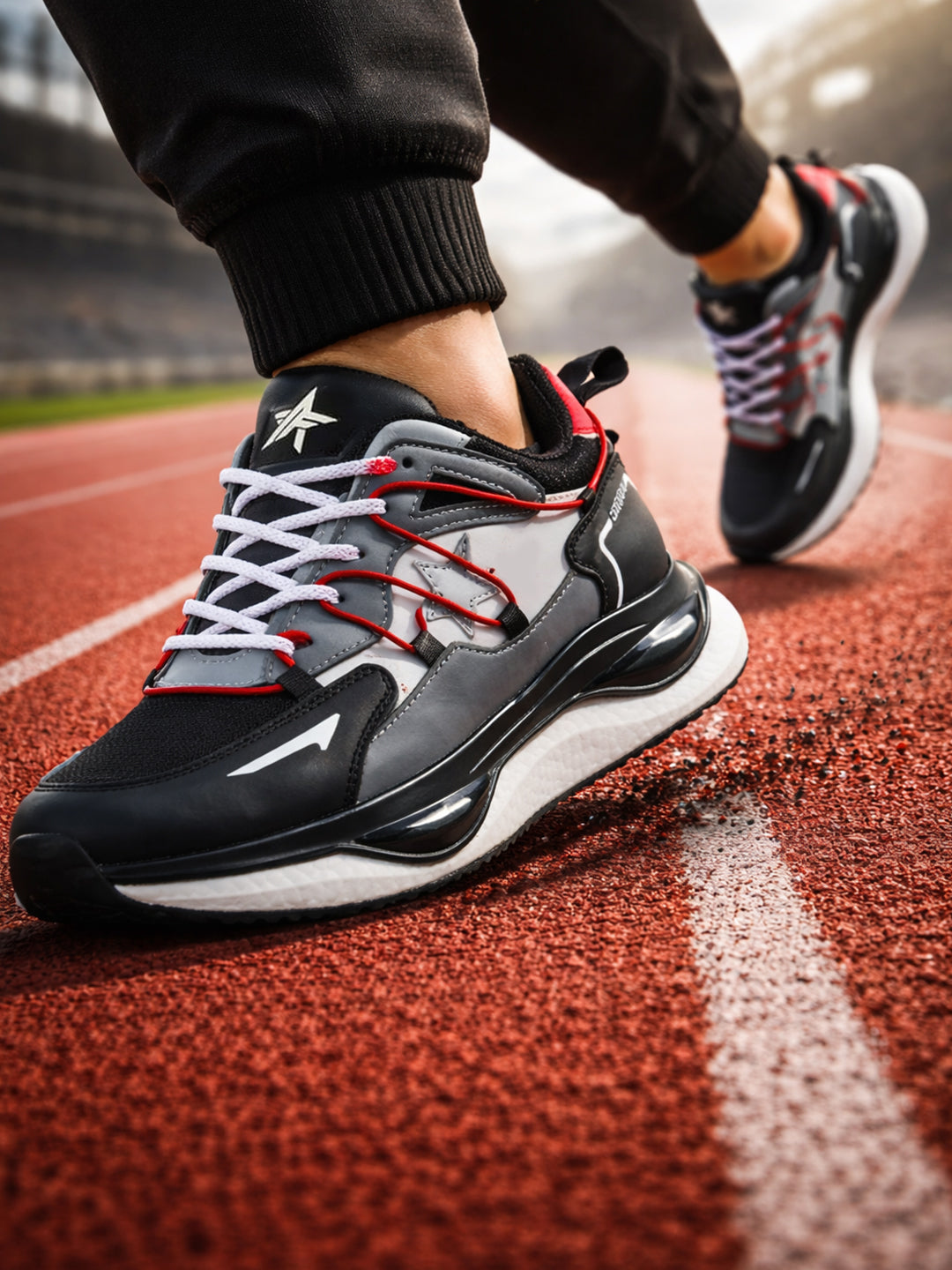 Men Black Athleisure Breathable Running Sneakers | Sports Gym Walking Jogging Shoes With Bounce Back Sole | Memory Cushioned Insole