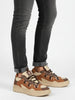 Men Brown Retro Design Colorblocked Athletic-Inspired Casual Chunky Sneaker | Mid-Top Streetwear Shoes With Rugged Sole