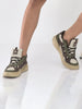 Men Olive Retro Design Colorblocked Athletic-Inspired Casual Chunky Sneaker | Mid-Top Streetwear Shoes With Rugged Sole