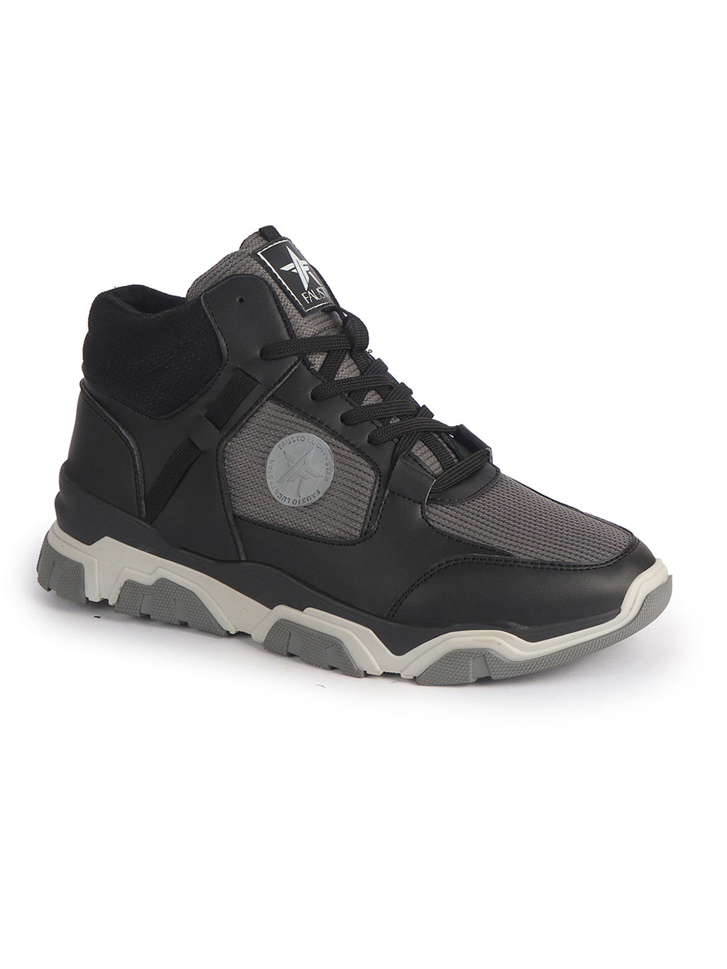 Men Black High-Top Heavy Duty Hikking Trekking Biking Boots | Breathable Athletic Lace Up Casual Shoes with Cushioned Insole | Street Style, Sports and Adventure