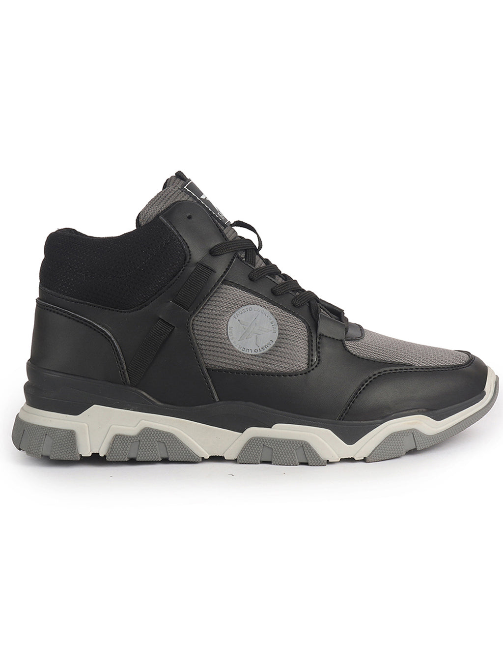 Men Black High-Top Heavy Duty Hikking Trekking Biking Boots | Breathable Athletic Lace Up Casual Shoes with Cushioned Insole | Street Style, Sports and Adventure