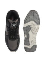 Men Black High-Top Heavy Duty Hikking Trekking Biking Boots | Breathable Athletic Lace Up Casual Shoes with Cushioned Insole | Street Style, Sports and Adventure