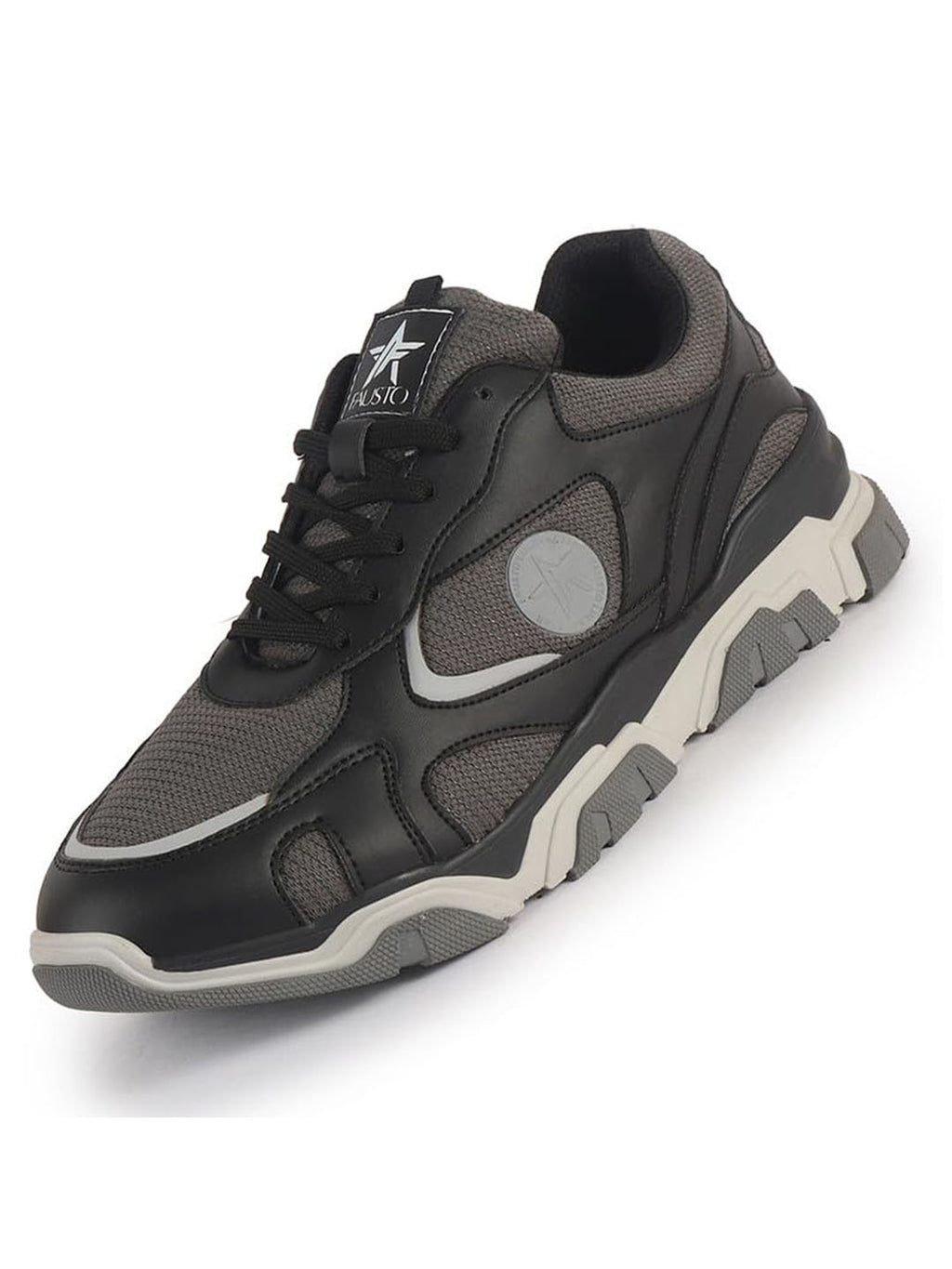 Men Black Low-Top Heavy Duty Hikking Trekking Biking Boots | Breathable Athletic Lace Up Casual Shoes with Cushioned Insole | Street Style, Sports and Adventure