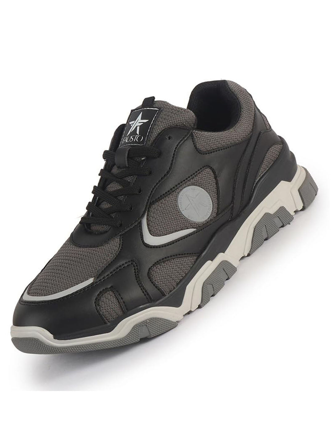 Men Black Low-Top Heavy Duty Hikking Trekking Biking Boots | Breathable Athletic Lace Up Casual Shoes with Cushioned Insole | Street Style, Sports and Adventure