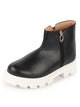 Women Black Outdoor High Top Chunky Side Zipper Office Work Boots