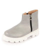 Women Grey Outdoor High Top Chunky Side Zipper Office Work Boots