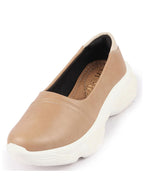 Shop Women Beige Outdoor Fashion Stitched Design Slip On Shoes Online.