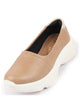 Women Beige Outdoor Fashion Stitched Design Slip On Shoes