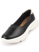 Women Black Outdoor Fashion Stitched Design Slip On Shoes
