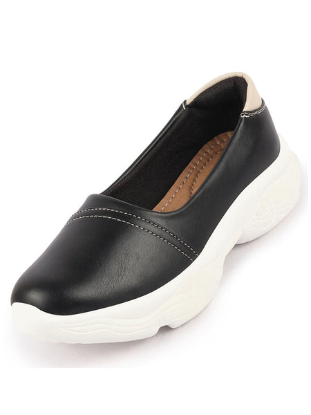 Buy Women Black Outdoor Fashion Stitched Design Shoes Online