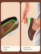 Shop Women Brown Outdoor Fashion Stitched Design Slip On Shoes Online.