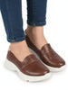 Women Brown Outdoor Fashion Stitched Design Slip On Shoes