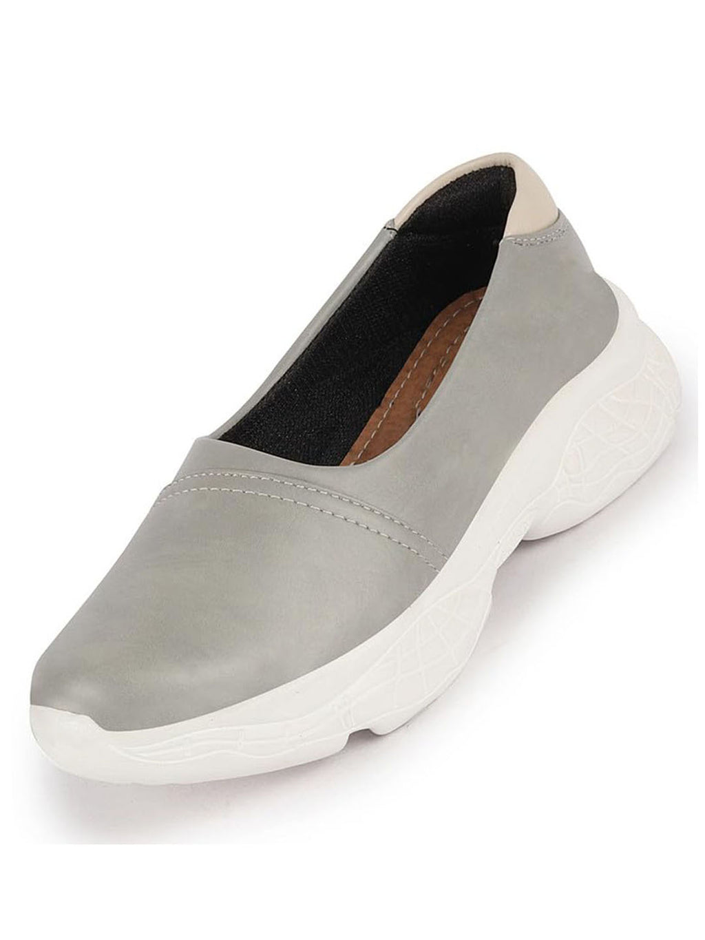 Shop Women Grey Outdoor Fashion Stitched Design Slip On Shoes  FAUSTO.in