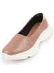 Women Peach Outdoor Fashion Stitched Design Slip On Shoes