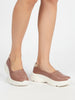 Women Peach Outdoor Fashion Stitched Design Slip On Shoes