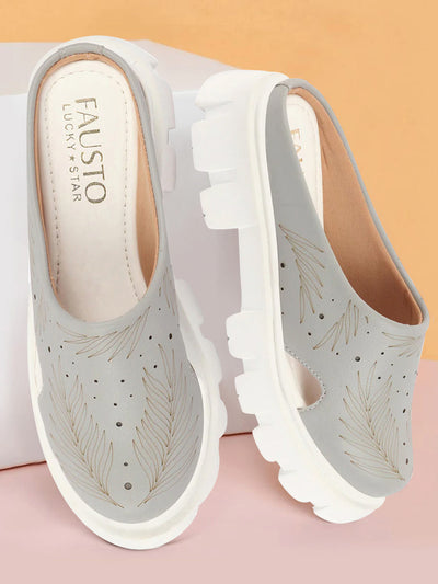 Buy Women Grey Fashion Outdoor Laser Cut Shoes Online I18n Error