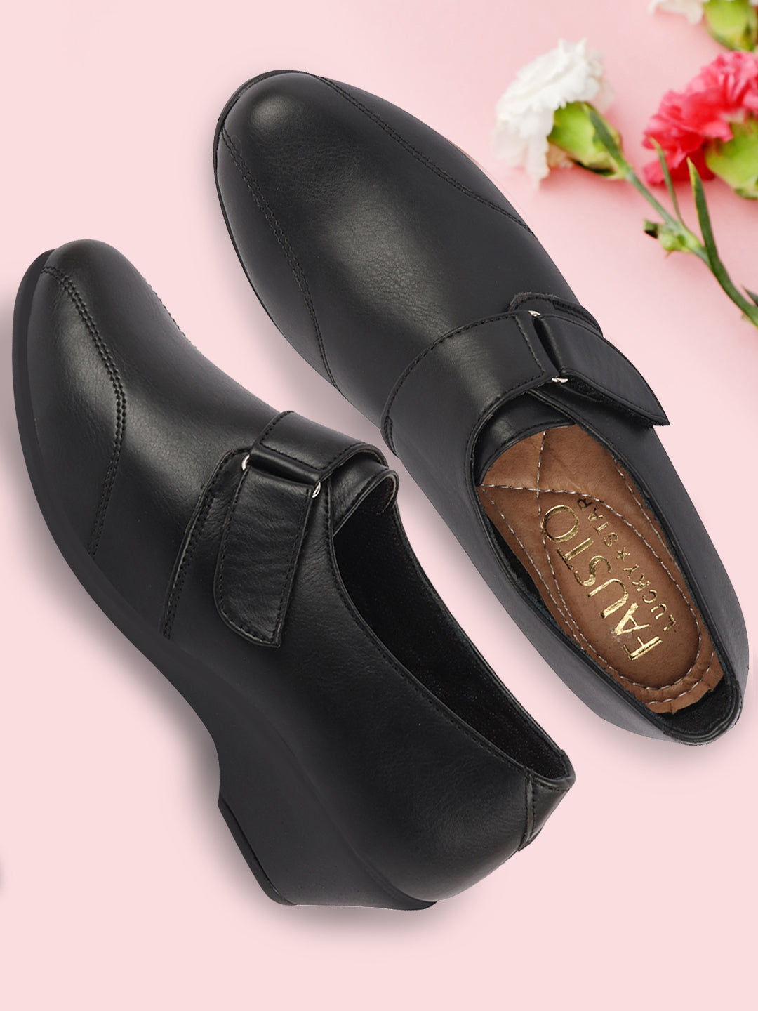 Buy Women Black Heel Slip On Shoes Online | Fausto