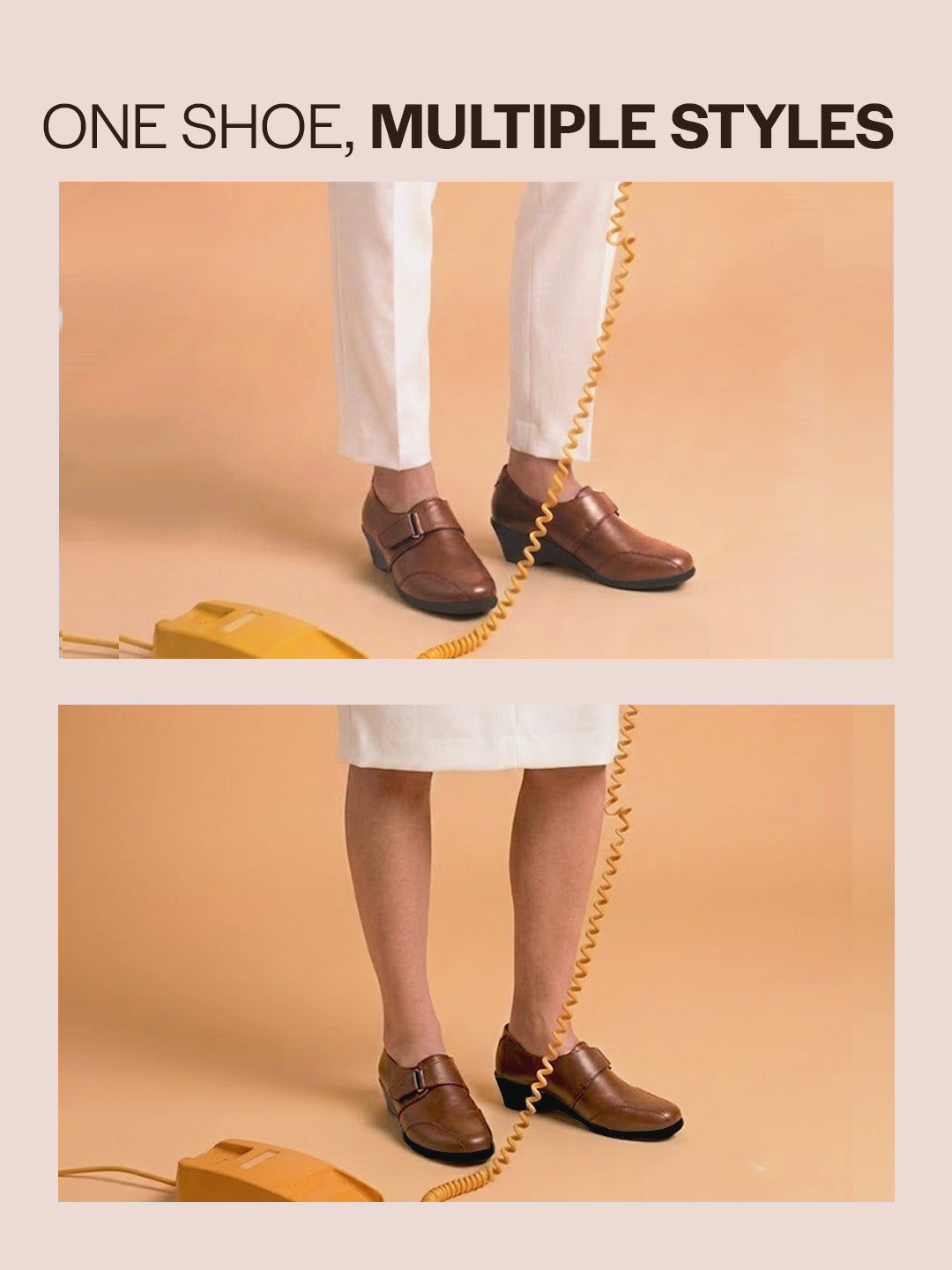 Shop Women Brown Outdoor Fashion Hook and Loop Platform Heel Slip On Shoes Online.