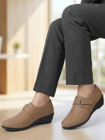 Buy Women Cream Outdoor Hook Platform Heel Shoes Online