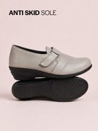 Shop Women Grey Formal Platform Wedge Heel Slip On Ballerina Shoes Online.